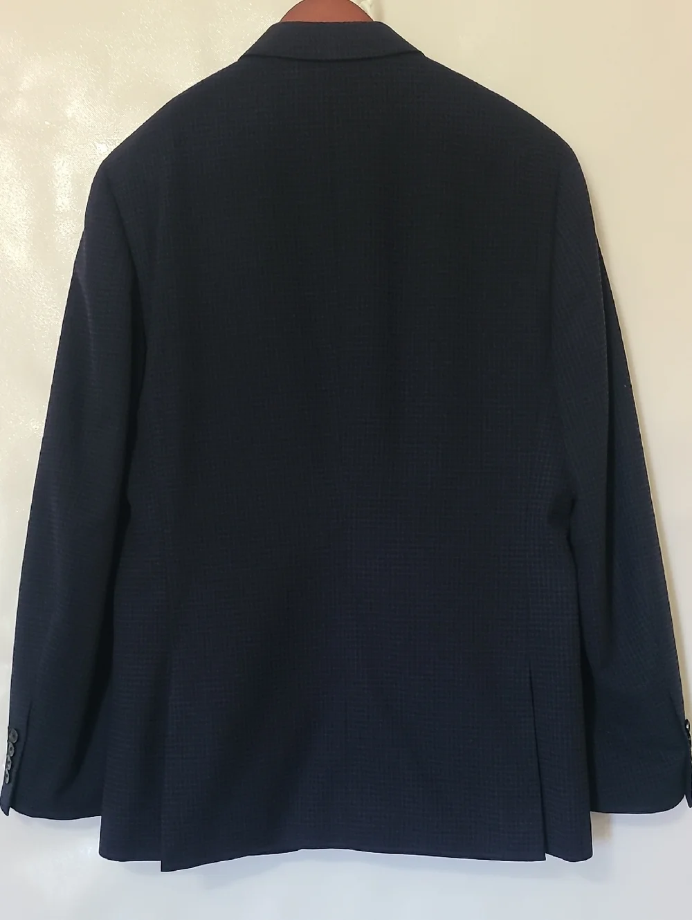 Bar III Men's‎ Slim Fit Black &Navy Sport Coat Blazer Blue Pocket Square - 42L